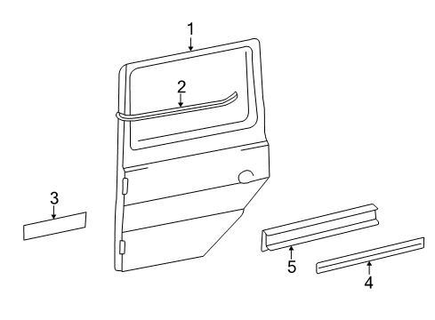 2003 Mercedes-Benz G500 Exterior Trim - Rear Door Diagram