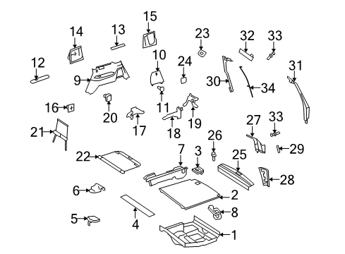 2012 Mercedes-Benz GL450 Interior Trim - Rear Body Diagram