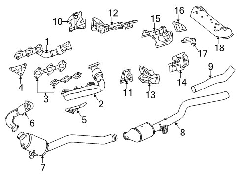 2013 Mercedes-Benz GL350 Catalytic Converter Diagram for 166-490-30-36