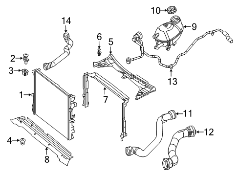 2018 Mercedes-Benz GLC43 AMG Radiator & Components Diagram 2
