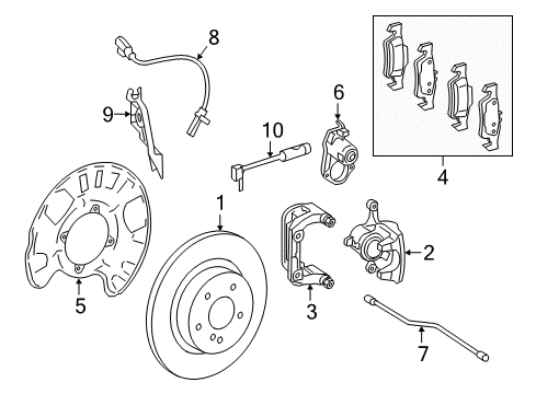 2018 Mercedes-Benz GLE550e Brake Components Diagram