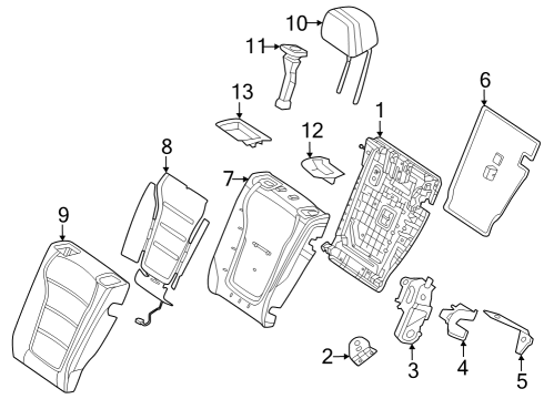 2024 Mercedes-Benz GLC43 AMG Rear Seat Components Diagram 2