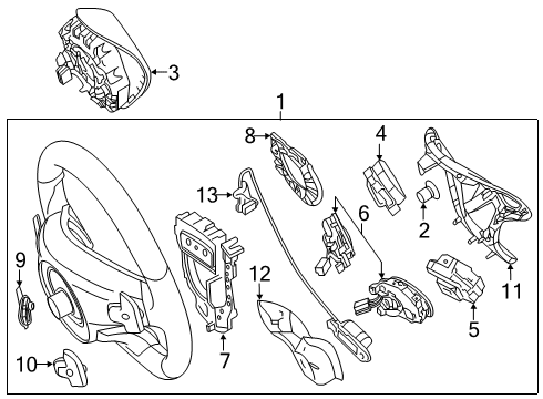 2019 Mercedes-Benz E53 AMG Steering Wheel & Trim Diagram 2