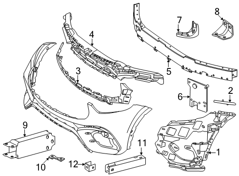 2025 Mercedes-Benz GLC63 AMG S E Performance Bumper & Components - Front Diagram 4