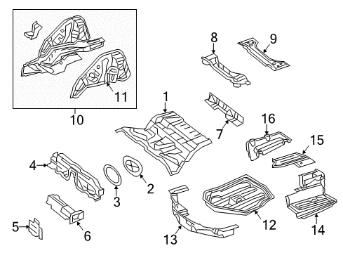 2015 Mercedes-Benz E400 Rear Floor & Rails Diagram 2