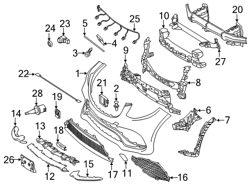 2018 Mercedes-Benz GLS550 Bumper & Components - Front Diagram