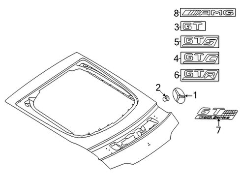 2019 Mercedes-Benz AMG GT C Exterior Trim - Lift Gate Diagram
