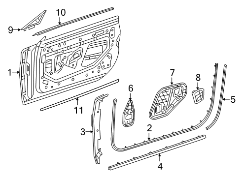 2015 Mercedes-Benz S550 Exterior Trim - Door Diagram