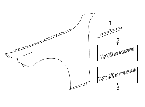 2017 Mercedes-Benz S63 AMG Molding Diagram for 217-690-07-62