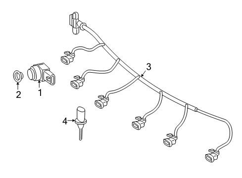2017 Mercedes-Benz B250e Electrical Components - Front Bumper Diagram