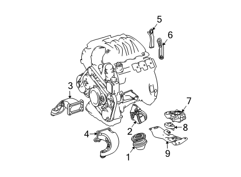 2004 Mercedes-Benz C240 Engine & Trans Mounting