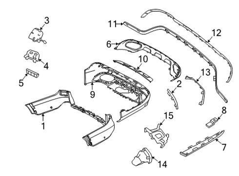 2021 Mercedes-Benz E450 Rear Bumper Diagram