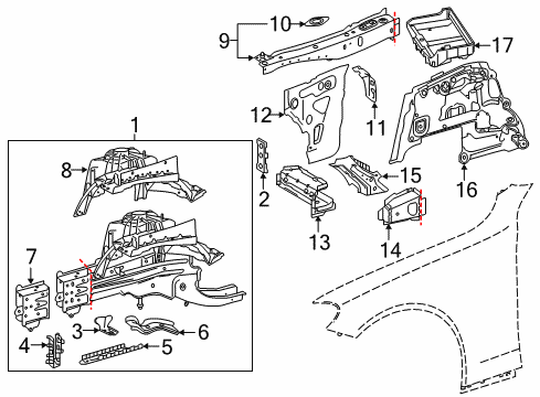 2017 Mercedes-Benz E300 Structural Components & Rails