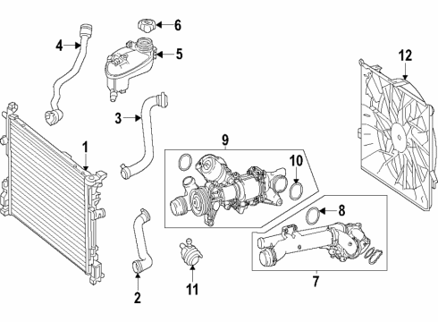 2018 Mercedes-Benz E300 Radiator & Components Diagram 2