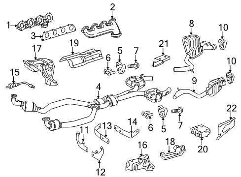 2011 Mercedes-Benz SL63 AMG Exhaust Components Diagram