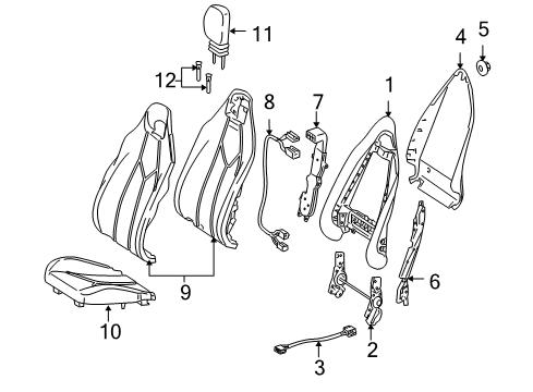 2010 Mercedes-Benz SLK300 Front Seat Components