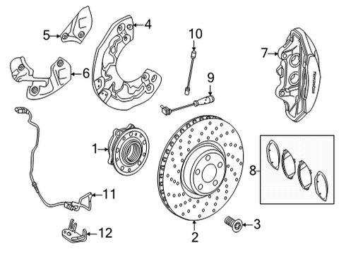 2018 Mercedes-Benz AMG GT R Front Brakes Diagram