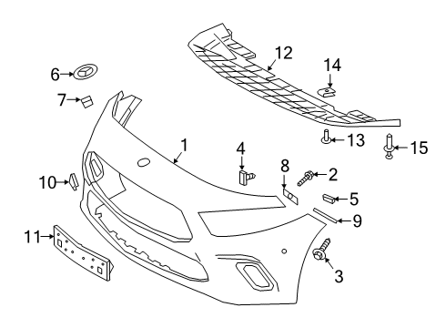 2021 Mercedes-Benz A220 Bumper & Components - Front Diagram 3