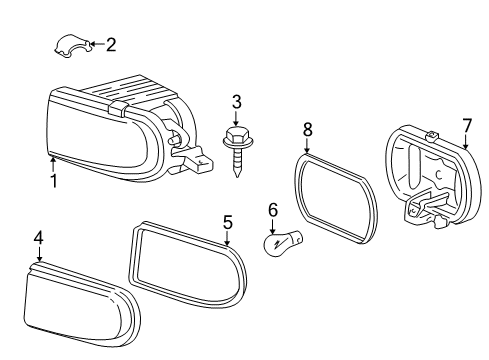 1998 Mercedes-Benz SLK230 Bulbs Diagram