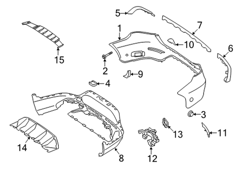 2020 Mercedes-Benz GLC63 AMG Bumper & Components - Rear Diagram 3