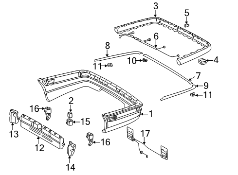 1999 Mercedes-Benz E430 Bumper & Components - Rear Diagram 2