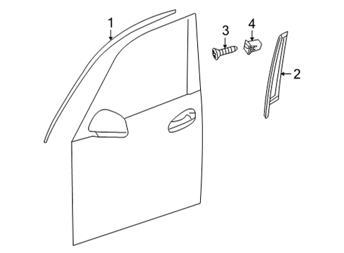 2020 Mercedes-Benz GLC300 Exterior Trim - Front Door Diagram 2
