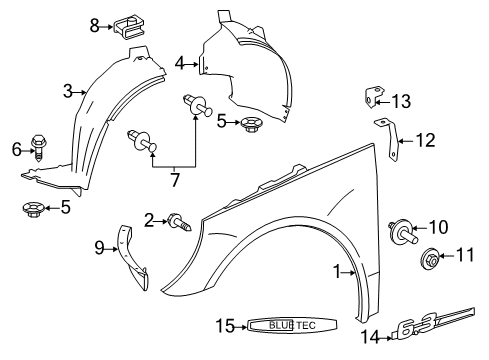 2007 Mercedes-Benz R63 AMG Exterior Trim - Fender Diagram