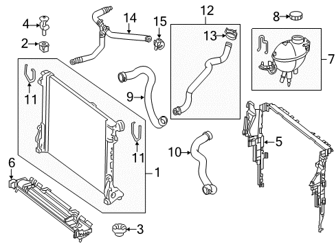 2011 Mercedes-Benz E350 Radiator & Components Diagram 3