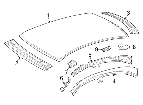 2023 Mercedes-Benz AMG GT 63 S Sunroof Support Diagram for 290-636-34-00