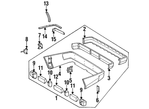 1987 Mercedes-Benz 300TD Bumper & Components - Rear Diagram