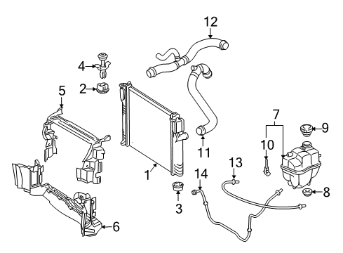 2008 Mercedes-Benz E350 Upper Hose Diagram for 211-501-64-82