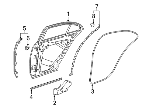 2021 Mercedes-Benz E53 AMG Door & Components Diagram 3