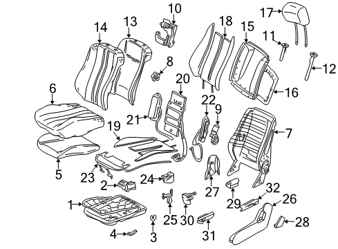 2001 Mercedes-Benz E320 Front Seat Components