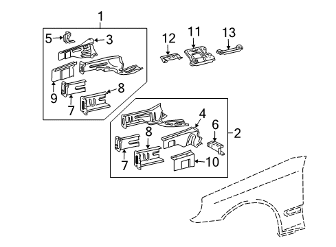 2003 Mercedes-Benz C230 Structural Components & Rails Diagram 2
