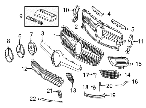 2019 Mercedes-Benz GLA45 AMG Emblem Base Plate Diagram for 164-888-04-11
