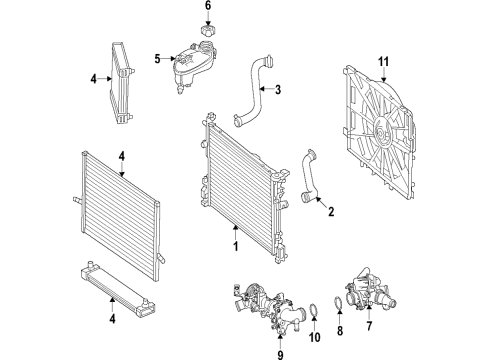 2015 Mercedes-Benz GLA45 AMG Cooling System Diagram