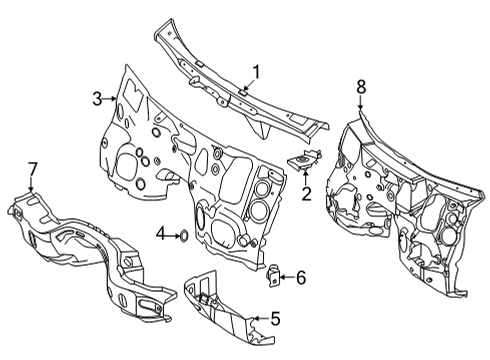 2023 Mercedes-Benz C43 AMG Cowl Diagram 3