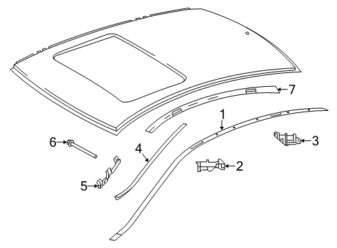 2014 Mercedes-Benz C250 Exterior Trim - Roof