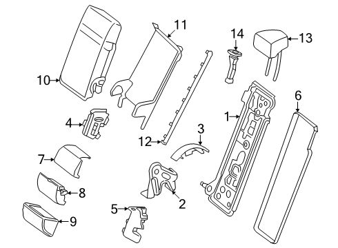 2025 Mercedes-Benz GLC43 AMG Rear Seat Components Diagram 2