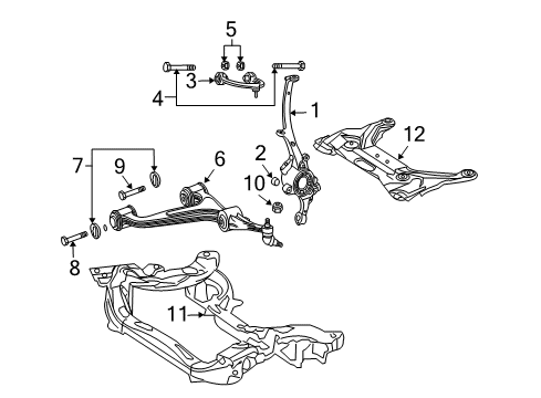 2008 Mercedes-Benz E320 Front Suspension Components Diagram 2