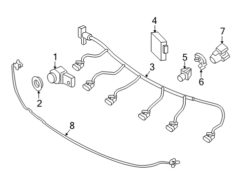 2016 Mercedes-Benz S63 AMG Electrical Components - Front Bumper Diagram
