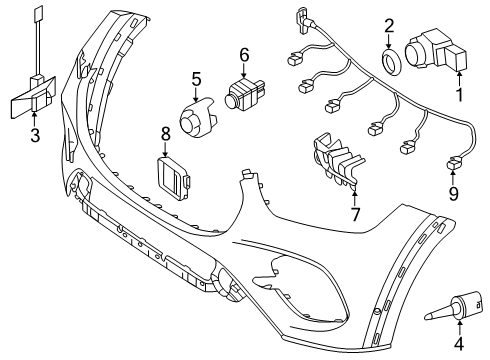 2024 Mercedes-Benz GLE580 Electrical Components - Front Bumper