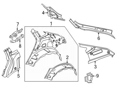 2025 Mercedes-Benz GLC63 AMG S E Performance Inner Structure - Quarter Panel