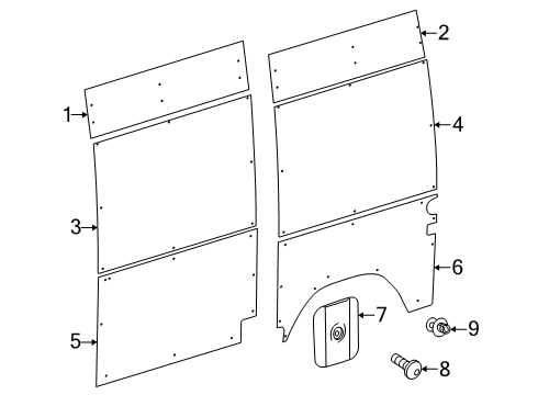 2024 Mercedes-Benz eSprinter Interior Trim - Side Panel Diagram 2