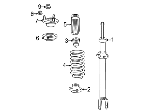 2021 Mercedes-Benz AMG GT 53 Struts & Components Diagram