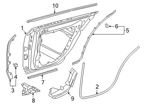 2020 Mercedes-Benz CLS53 AMG Door & Components Diagram