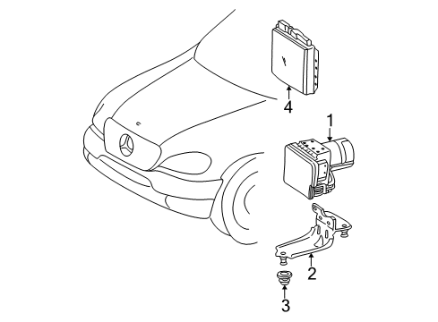 2003 Mercedes-Benz ML350 ABS Components Diagram