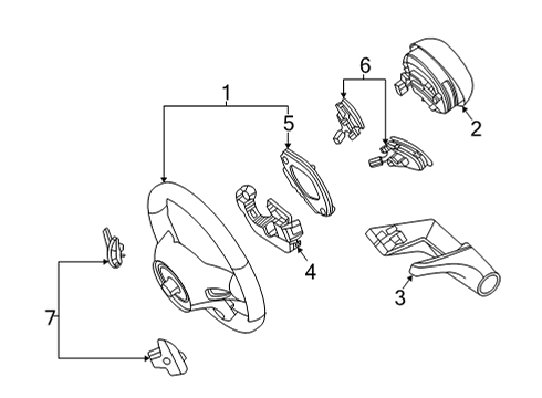 2020 Mercedes-Benz GLE450 Steering Wheel & Trim Diagram 2