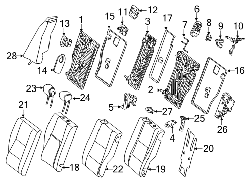 2017 Mercedes-Benz E400 Second Row Seats Diagram 2