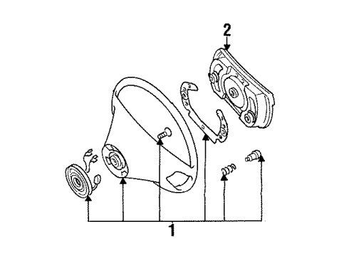 1992 Mercedes-Benz 300SD Steering Wheel & Trim Diagram